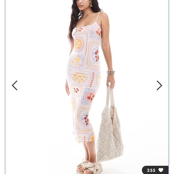 Miss Selfridge Postcard Print Strappy Summer Dress - Picture 2 of 4